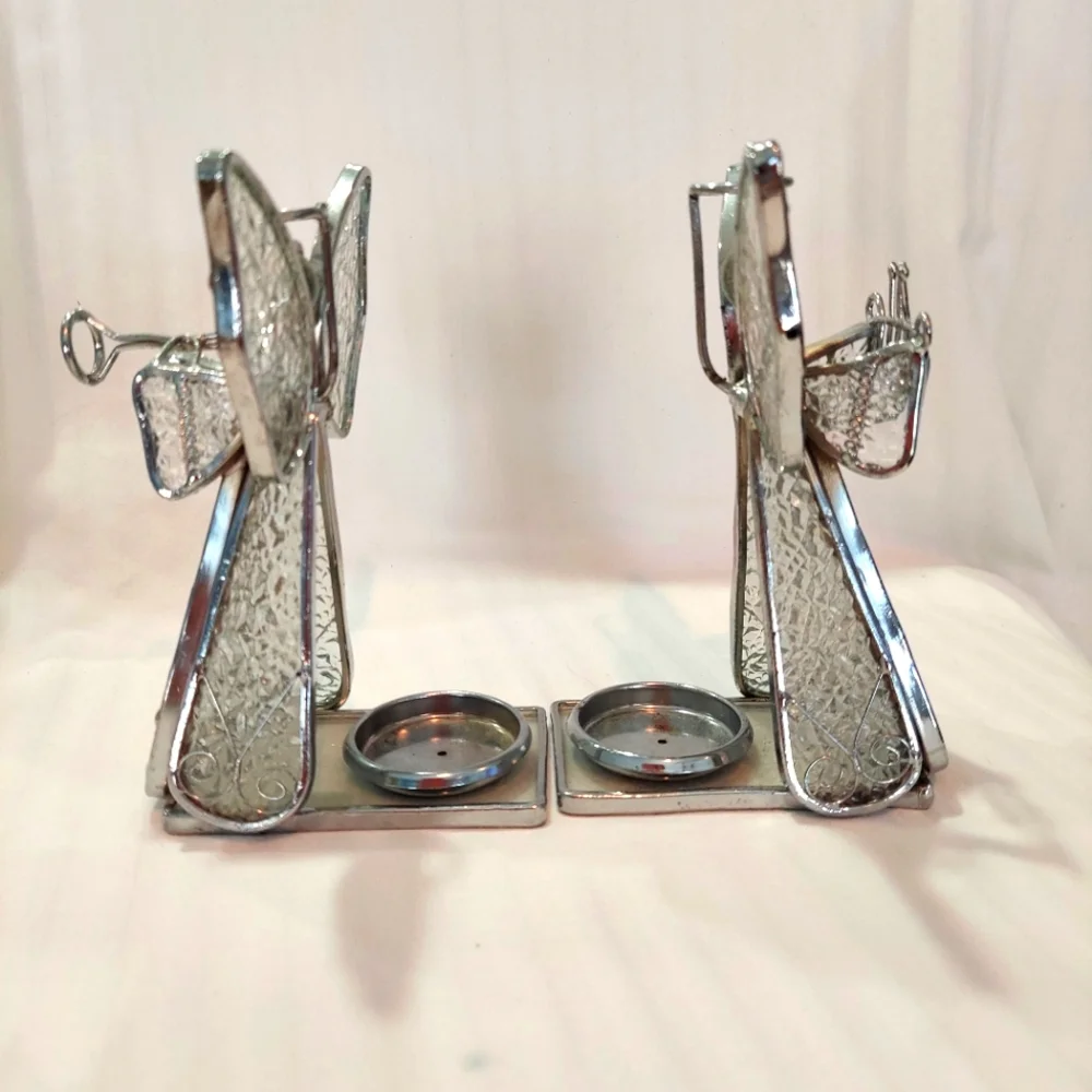 Set of Two angels with candle holder